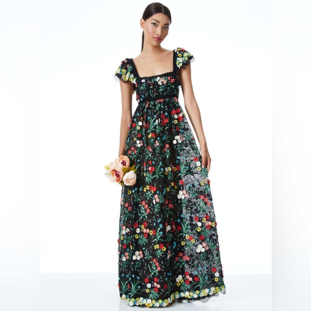 ALICE + OLIVIA - MCKENNA EMBELLISHED EMPIRE WAIST GOWN - NWT - Picture 1 of 6